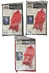 lot 513R image: O - Set of 3 Old Mill Rain Ponchos Waterproof One Size