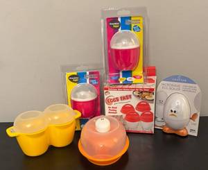 lot 515R image: O - Collection of Microwave Egg Cookers and Accessories