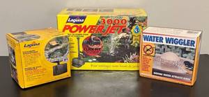 lot 546R image: MB - Two Laguna Pond Fountain Pump Kits and Water Wiggler Birdbath Agitator Set