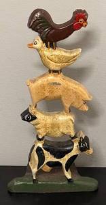 lot 547R image: O - Vintage Style Cast Iron Farm Animal Doorstop