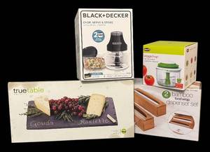 lot 575R image: MB - New Kitchenware Collection Including Choppers, Dispensers, and Slate Serving Board