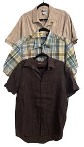 lot 604R image: OC - Set of 3 Mens Size Large Short Sleeve Shirts - Columbia, Perry Ellis, IZOD