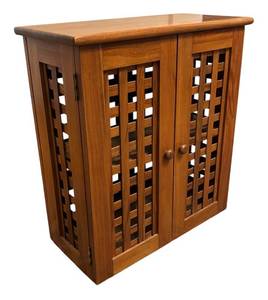 lot 614R image: G - Wooden Lattice Cabinet with Shelf