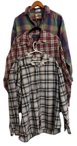 lot 653R image: OC - Set of 3 XL Plaid Long Sleeve Shirts by Ralph Lauren, Levis and Guess