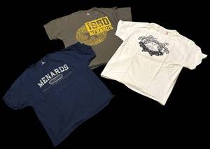 lot 662R image: MB - Lot of 3 Size Large Menards T-Shirts Assorted Designs