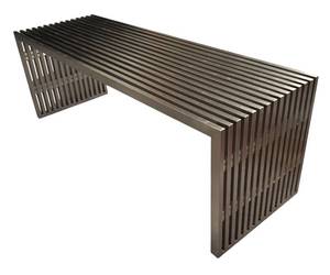 lot 668R image: LL  - Contemporary Metal Slat Bench