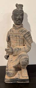 lot 706R image: LL  - Terracotta Style Kneeling Warrior Sculpture
