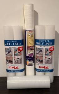 lot 748R image: LL  - Set of 5 Shelf Liner Rolls by Con-Tact, Plast-o-Mat and More
