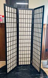 lot 214C image: SB - 3-Panel Shoji Style Room Divider, 54 x 71 Inches