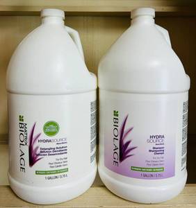 lot 222C image: BS - Matrix Biolage Hydrasource Shampoo and Detangling Solution 1 Gallon Bottles