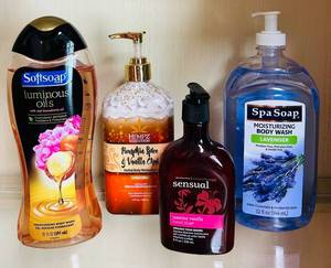 lot 223C image: BS - Group of 4 Bath and Body Care Products Body Wash, Hand Soap, and Moisturizer
