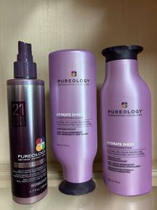 lot 225C image: BS - Pureology Hydrate Sheer Shampoo, Conditioner and Colour Fanatic Spray Set
