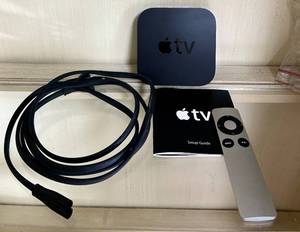 lot 228C image: BS - Apple TV A1427 Digital Media Player with Remote, Power Cord, and Setup Guide
