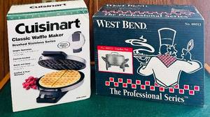 lot 401C image: MB - Cuisinart Classic Waffle Maker and West Bend Professional Series Fondue Pot in Box