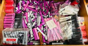 lot 410C image: BS - Large Collection of Assorted Perm Rods and Cold Wave Rods