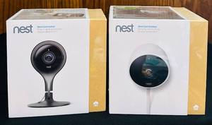 lot 411C image: BS - Nest Cam Indoor and Outdoor Security Camera Set, Sealed