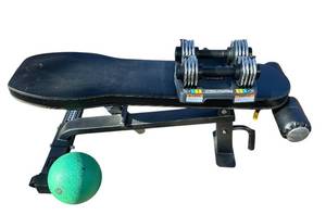 lot 413C image: G - Adjustable Weight Bench with ProForm Dumbbells and SPRI 6lb Medicine Ball