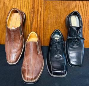 lot 525C image: MB - Set of 2 Mens Leather Dress Shoes Sandro Moscoloni and Kenneth Cole Size 10
