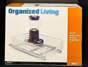 lot 717C image: MB - Organized Living 15.75 Inch Extra Deep Sliding Organizer - White