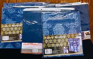 lot 724C image: BS - Set of 8 Blue Fabric Storage Drawers 10.5 in x 11 in x 10.5 in