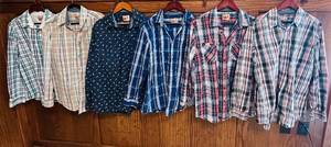 lot 783C image: MB - Set of 6 Ruff Hewn Mens Large Long Sleeve Casual Shirts