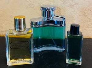lot 831C image: K - Set of 3 Mens Cologne Bottles Aramis, Quattro, and Desire Blue