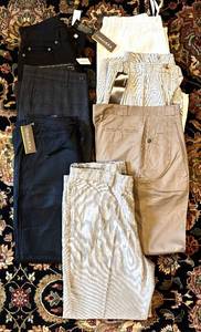 lot 679H image: MRB - Collection of 8 Mens Slacks, Size 32 and 36, Various Brands