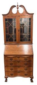 lot 11W image: MB - Beautiful Vintage Secretary Desk Hutch