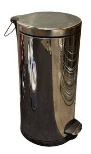 lot 877R image: LL  - Seville Classics Stainless Steel Step Trash Can