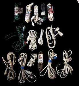 lot 880R image: LL  - Collection of 15 Household and Holiday Extension Cords, Various Lengths