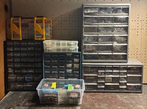 lot 884R image: LL  - Lot of Hardware Organizers with Screws, Nails, Fasteners and More