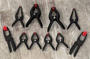 lot 886R image: LL  - Set of 10 Assorted Spring Clamps Up to 5.5 Inches
