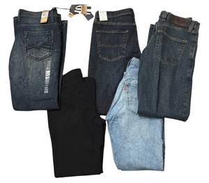 lot 896R image: BC - Collection of Size 32 Mens Jeans by DKNY, Lucky Brand, Levis and More