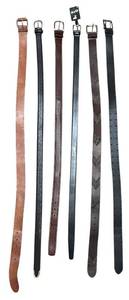lot 901R image: O - Collection of 6 Assorted Leather and Fabric Belts by Marshall Fields, Lucky Brand and More