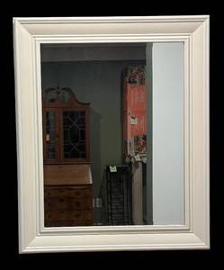 lot 907R image: MB - White Framed Wall Mirror