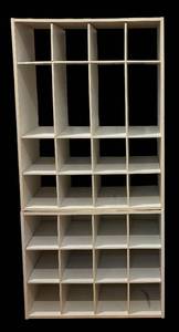 lot 908R image: MB - Wooden Cube Shelf Organizer 28 Compartments