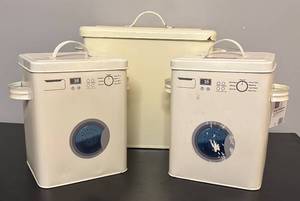 lot 933R image: LR - Set of Metal Storage Canisters with Handles