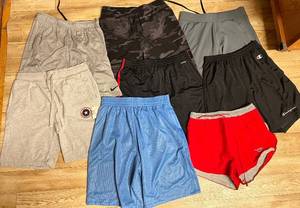 lot 582N image: BR - Lot of 8 Mens Athletic Shorts Assorted Brands and Sizes