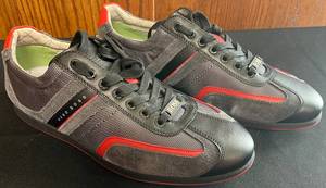 lot 593N image: BR - Hugo Boss Mens Charcoal Sneakers Size 9 US