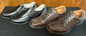 lot 634N image: BR - Set of 2 Pairs Steve Madden MenS Shoes Size 10.5 Slip-On and Brakker Brown Leather