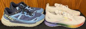 lot 646N image: BR - Pair of Brooks Levitate Mens Size 10.5 Running Shoes and Hi-Tec Athletic Shoes