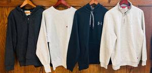 lot 46C image: MB - Set of 4 Mens Sweatshirts and Hoodies - Weatherproof, Champion, Under Armour, IZOD