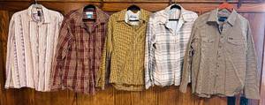 lot 54C image: MB - Set of 5 Mens Long Sleeve Button-Up Shirts Size Large - IZOD, Columbia, Lucky Brand, Rocawear