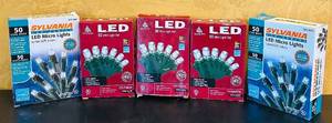 lot 84C image: LR - Set of 5 Boxes LED Christmas Mini and Micro String Lights 50 Count Each