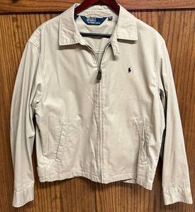 lot 843C image: BS - Polo by Ralph Lauren Mens Beige Zip Jacket Size Large