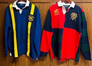 lot 920C image: BS - Set of 2 Polo Ralph Lauren Rugby Shirts Size Large
