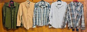 lot 922C image: MB - Set of 5 Mens XL Long Sleeve Button-Up Shirts Assorted Brands