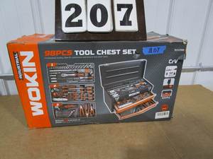 lot 207 image: Wokin Industrial 98 Pc Tool Chest Set