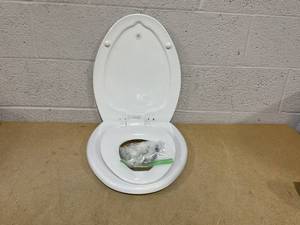 lot 298 image: Mayfair NextStep2 Slow-Close Toilet Seat with Built-In Toddler Potty Training Seat, Removable, White, Elongated