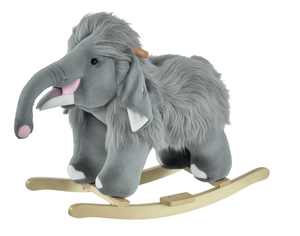 lot 68 image: Qaba Kids Ride-On Rocking Horse Toy Mammoth Style Rocker with Fun Music & Soft Plush Fabric for Children 3 Years